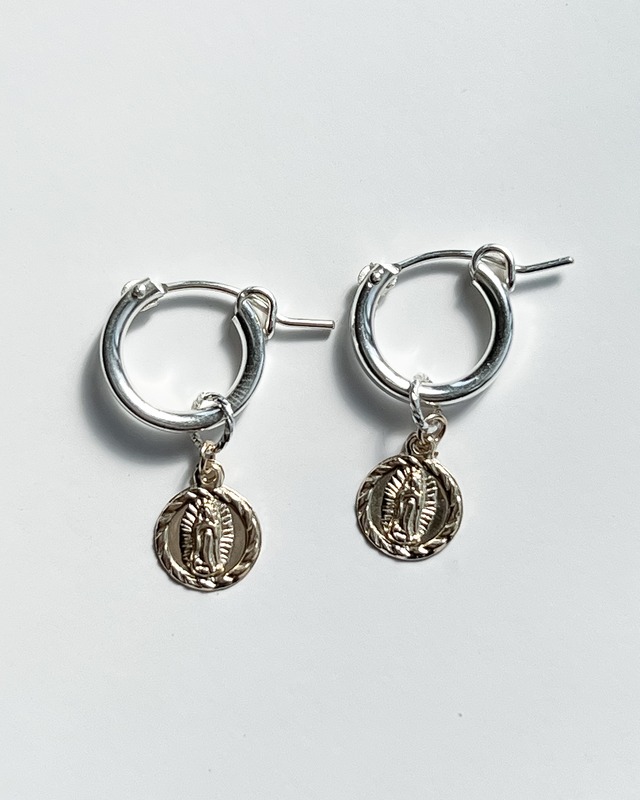 silver925 gold mix hoop pierce