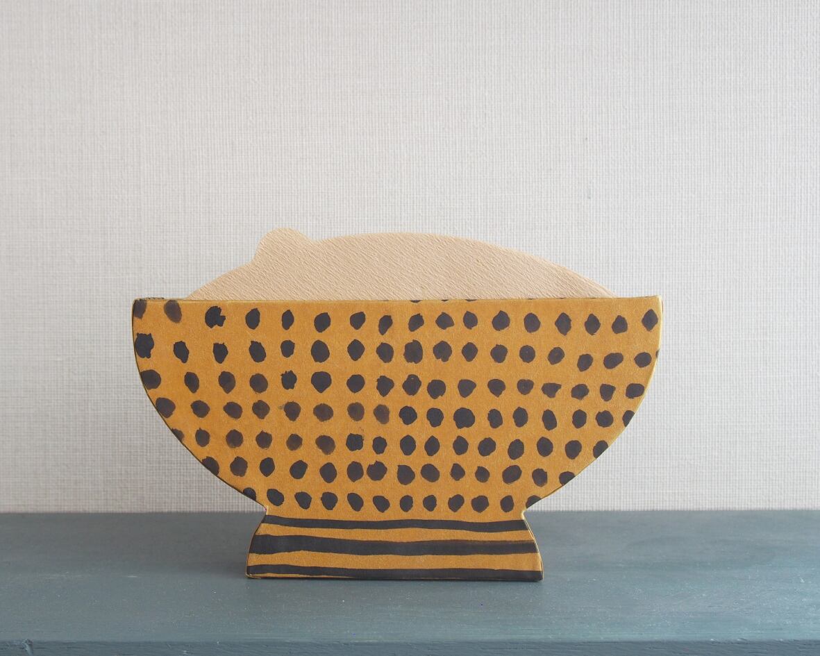 珈琲フィルターケース/イエロー・点々