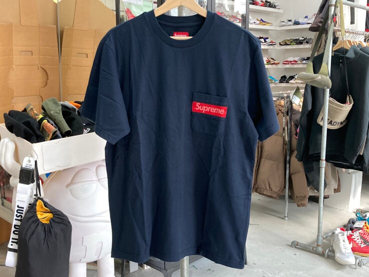 Supreme MESH STRIPE POCKET TEE NAVY MEDIUM ID3828 | BRAND BUYERS OSAKA