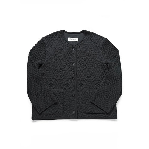 Porter des boutons │キルト柄ニットジャケット（black)