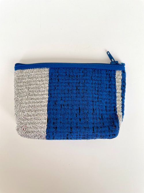 手織りポーチ（小）ブルー