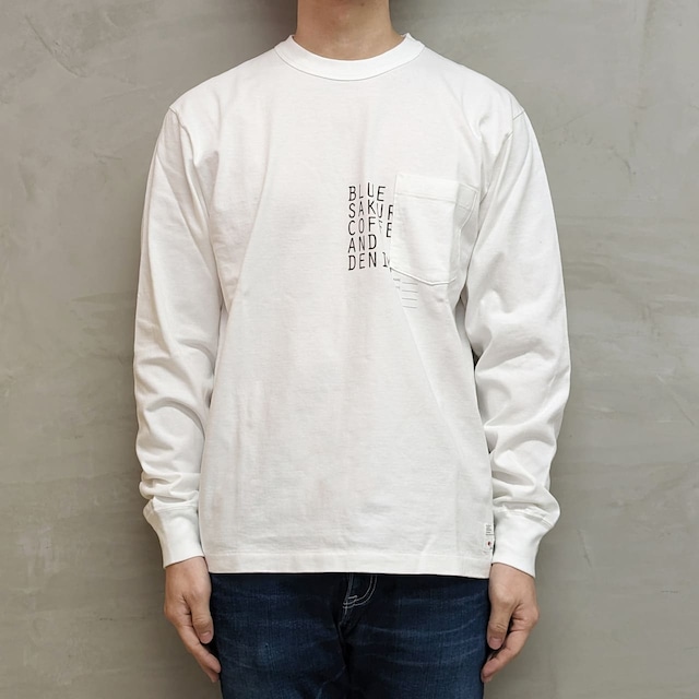 SURE×BLUESAKURA LONG SLEEVE T-SHIRT［COFFEE AND DENIM］ / WHITE