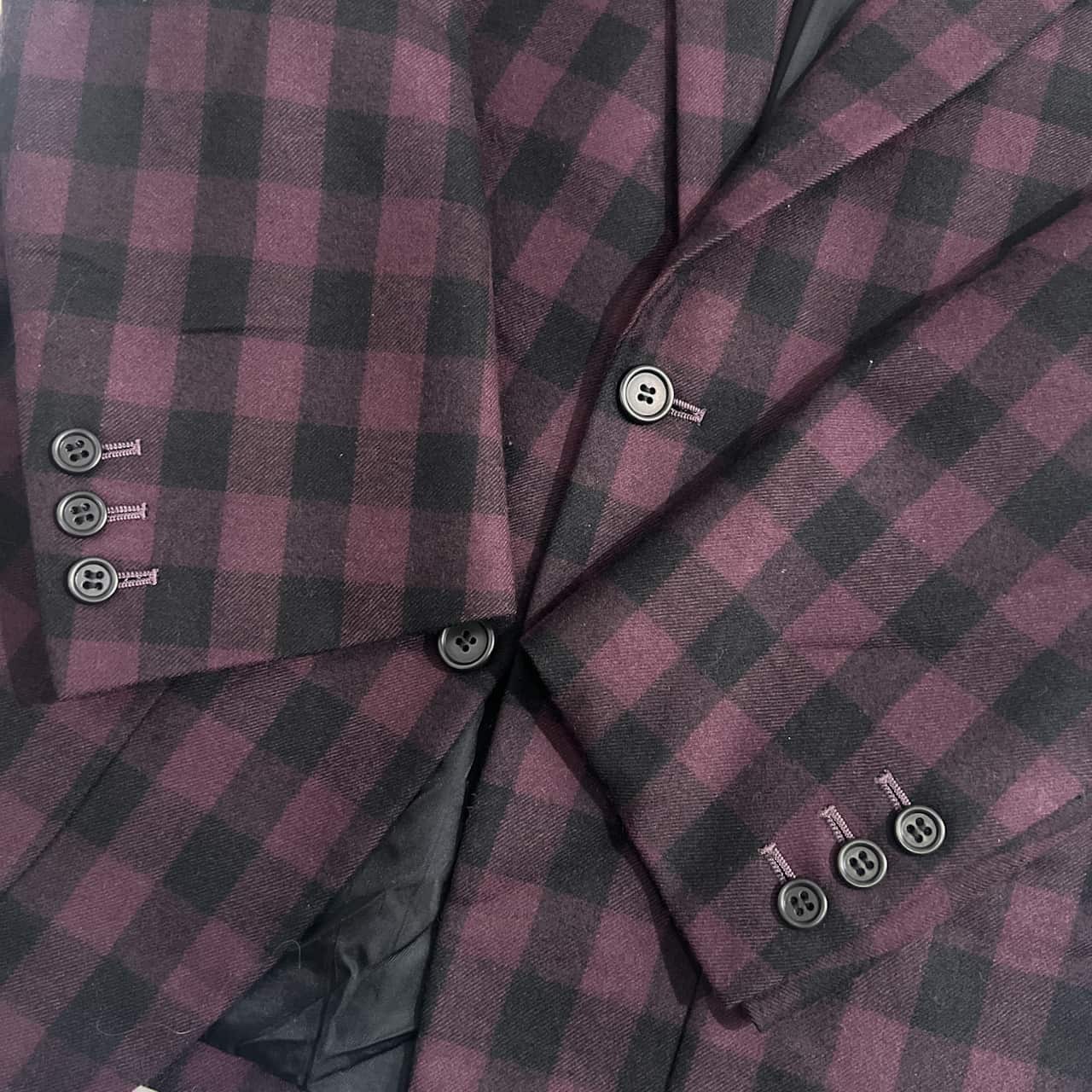 FICCE RAZZA YOSHIYUKI KONISHI フィッチェラッツァ チェック 2B テーラードジャケット L/パープル×ブラック メンズ