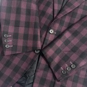 FICCE RAZZA YOSHIYUKI KONISHI フィッチェラッツァ チェック 2B テーラードジャケット L/パープル×ブラック メンズ