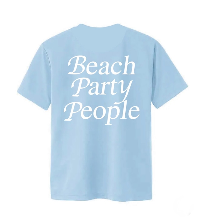Beach Party　速乾ドライTシャツ　ライトブルー×ホワイト