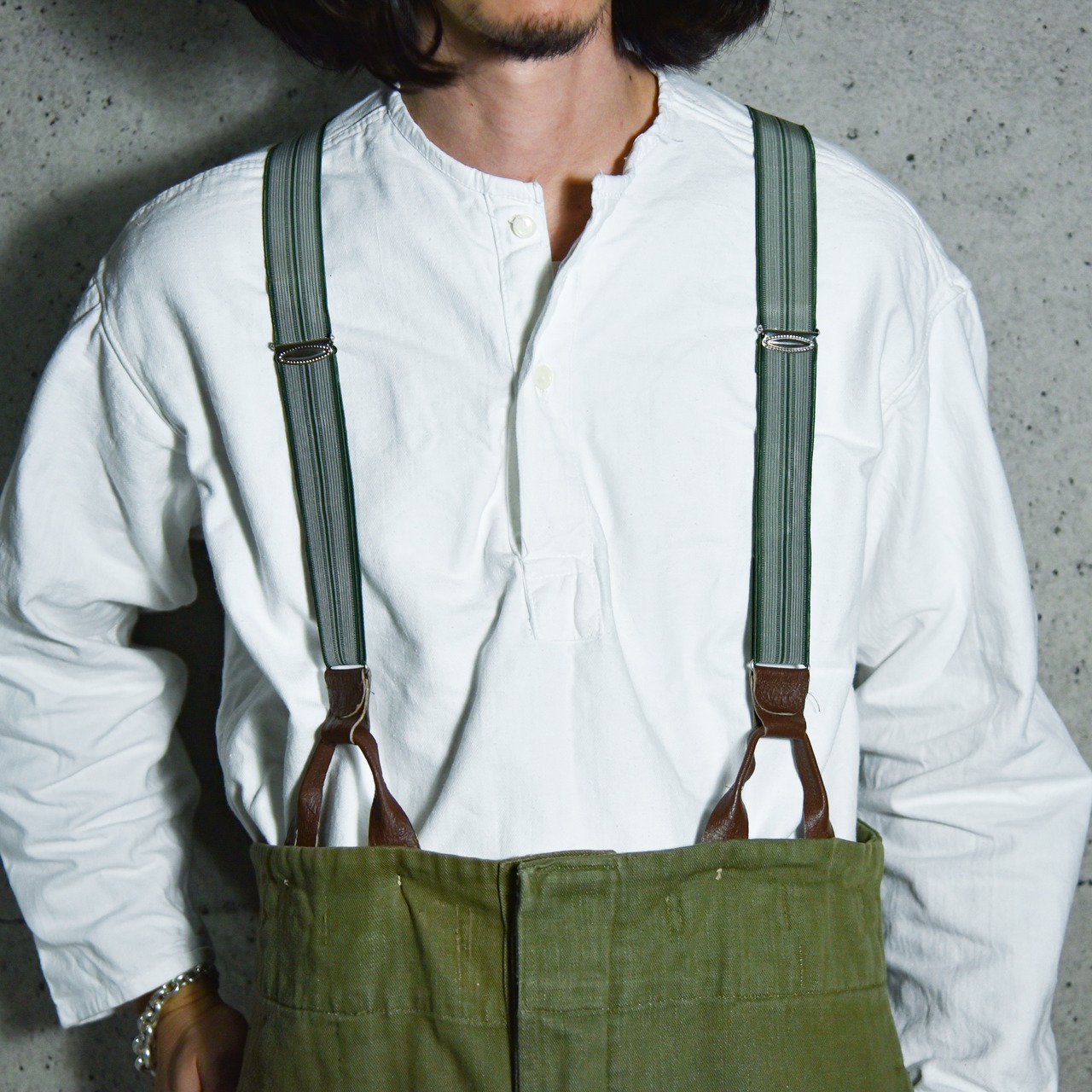 RRL ストライプ サスペンダー レザー （RRL レザー ストライプ 