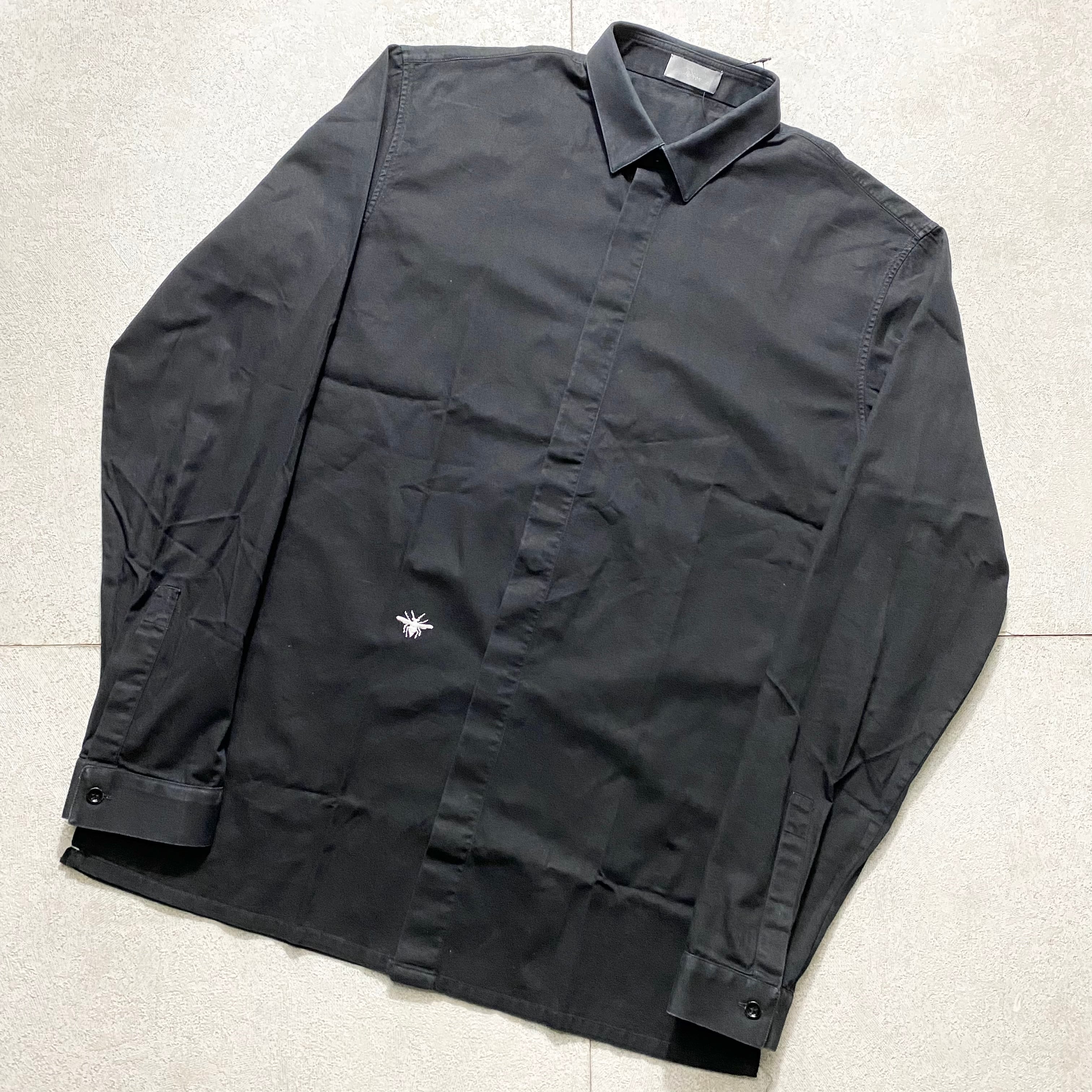 2004AW DIOR HOMME “bee” embroidery black shirt | NOIR ONLINE