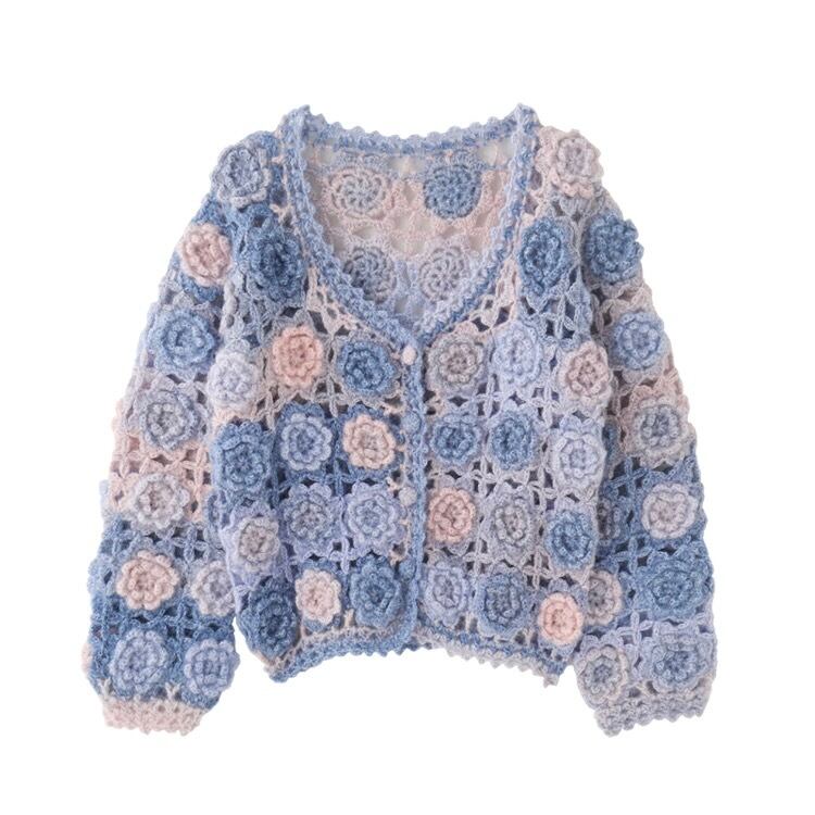 紫陽花の押し花が押されなかった62年の思い出の部分 Cardigan〈E329〉