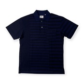 美品 UNIQLO × Engineered Garments ユニクロ エンジニアードガーメンツ 切替 ボーダー 半袖 ポロシャツ サイズ S /ネイビー×ブラック