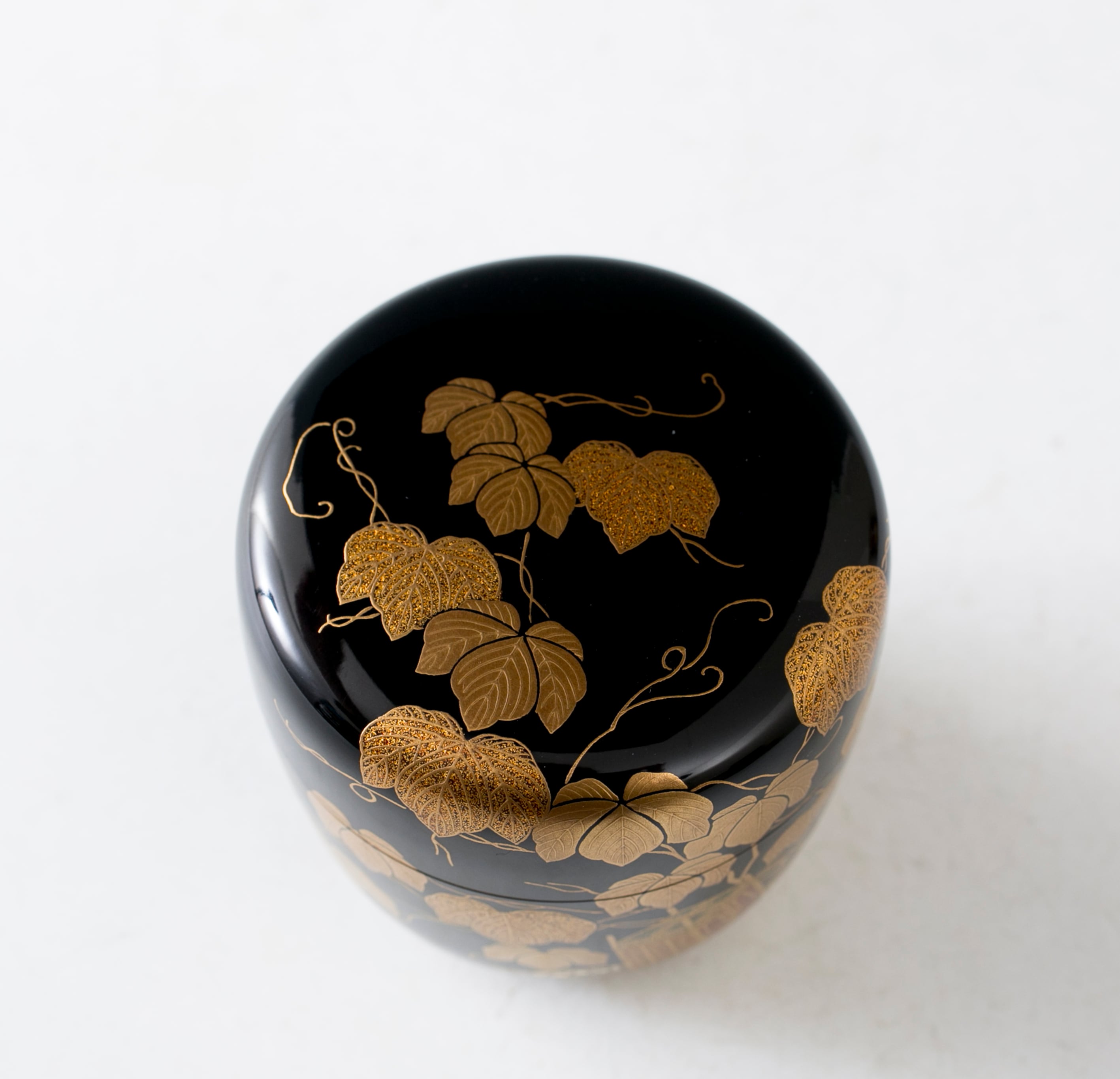 S788 棗 『菖蒲蒔絵』『栄治造』 共箱 茶道具 握れ