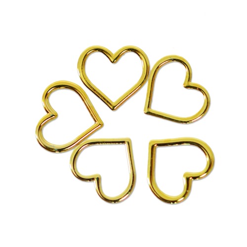 フラットメタルパーツ ハート 5mm ゴールド 20個入り 10015