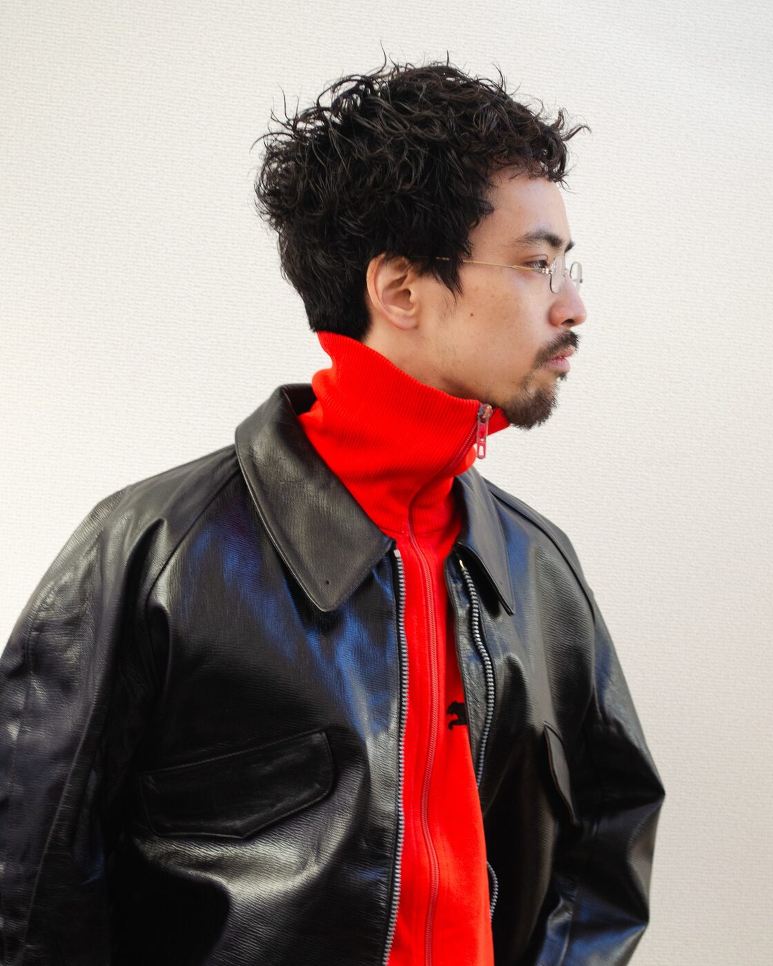 60s Italian Army motorcycle leather jacket イタリア軍 モーター 