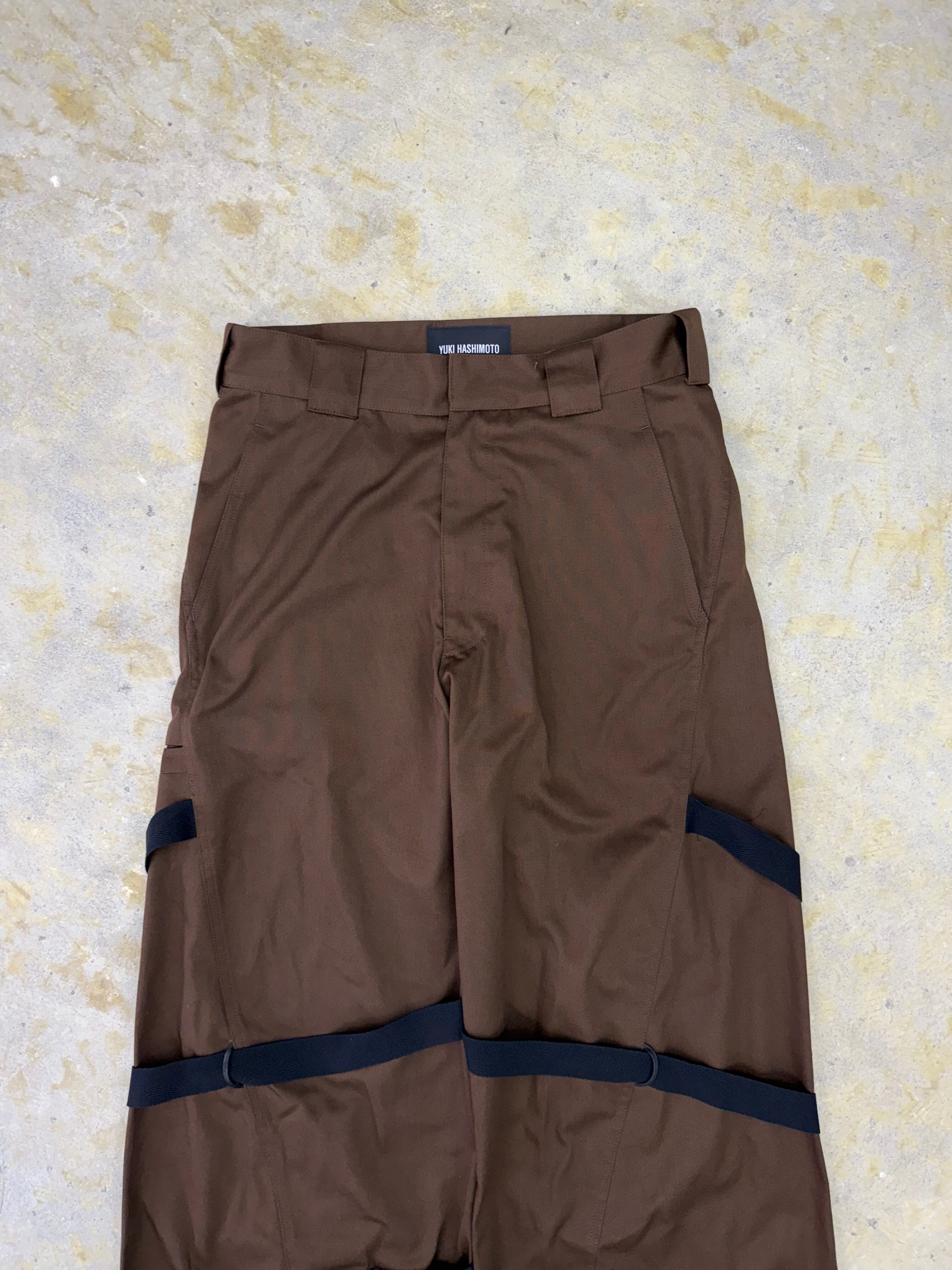 YUKI HASHIMOTO | TWISTED BONDAGE WORK PANTS | BROWN | HOWDAY