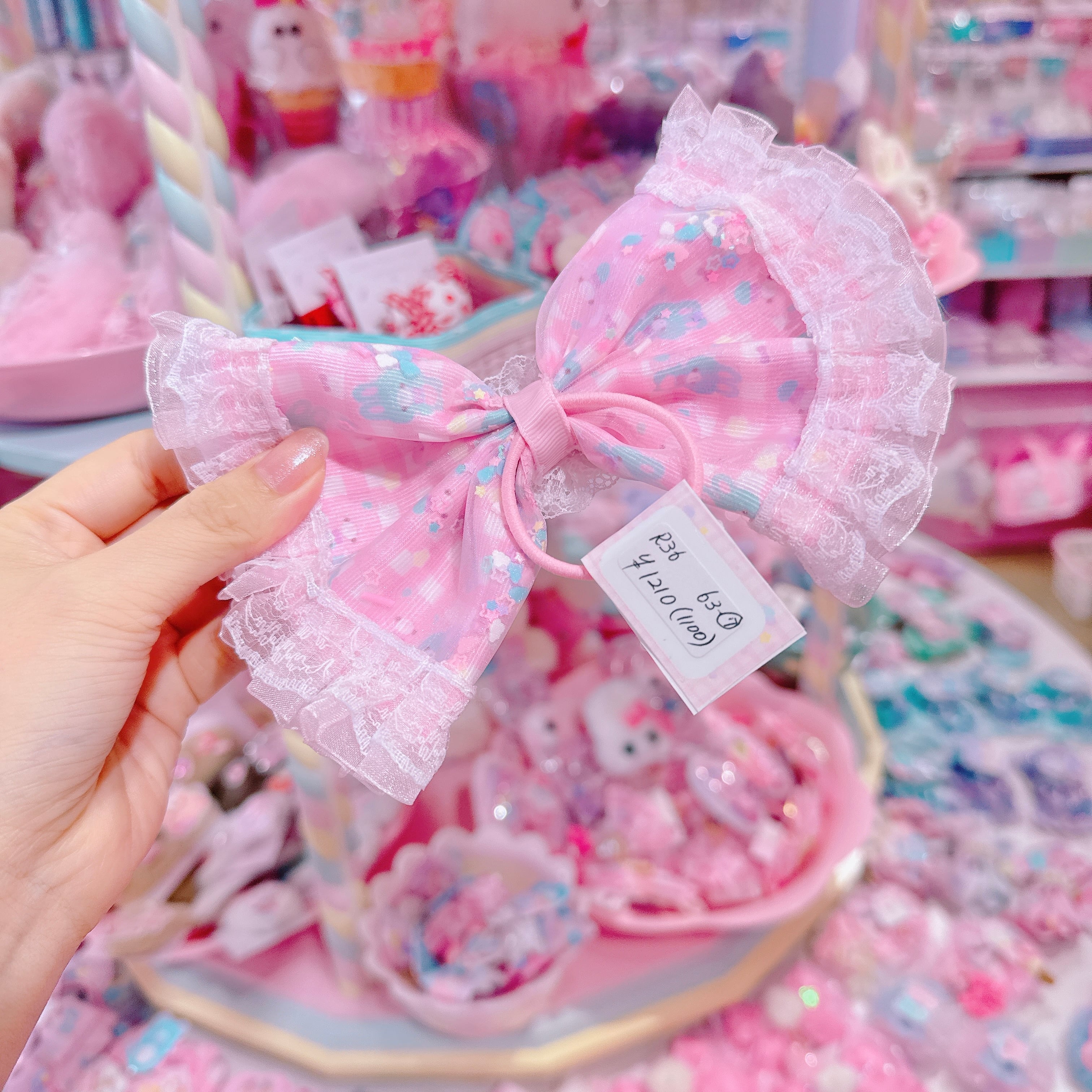 【R36】63-7フリルリボンヘアゴム