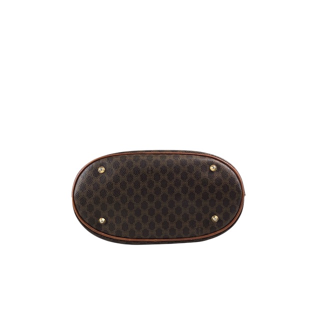 CELINE セリーヌ マカダム トートバッグ ブラウン ブラゾン型押し PVC レザー vintage ヴィンテージ オールド  yvj7zp