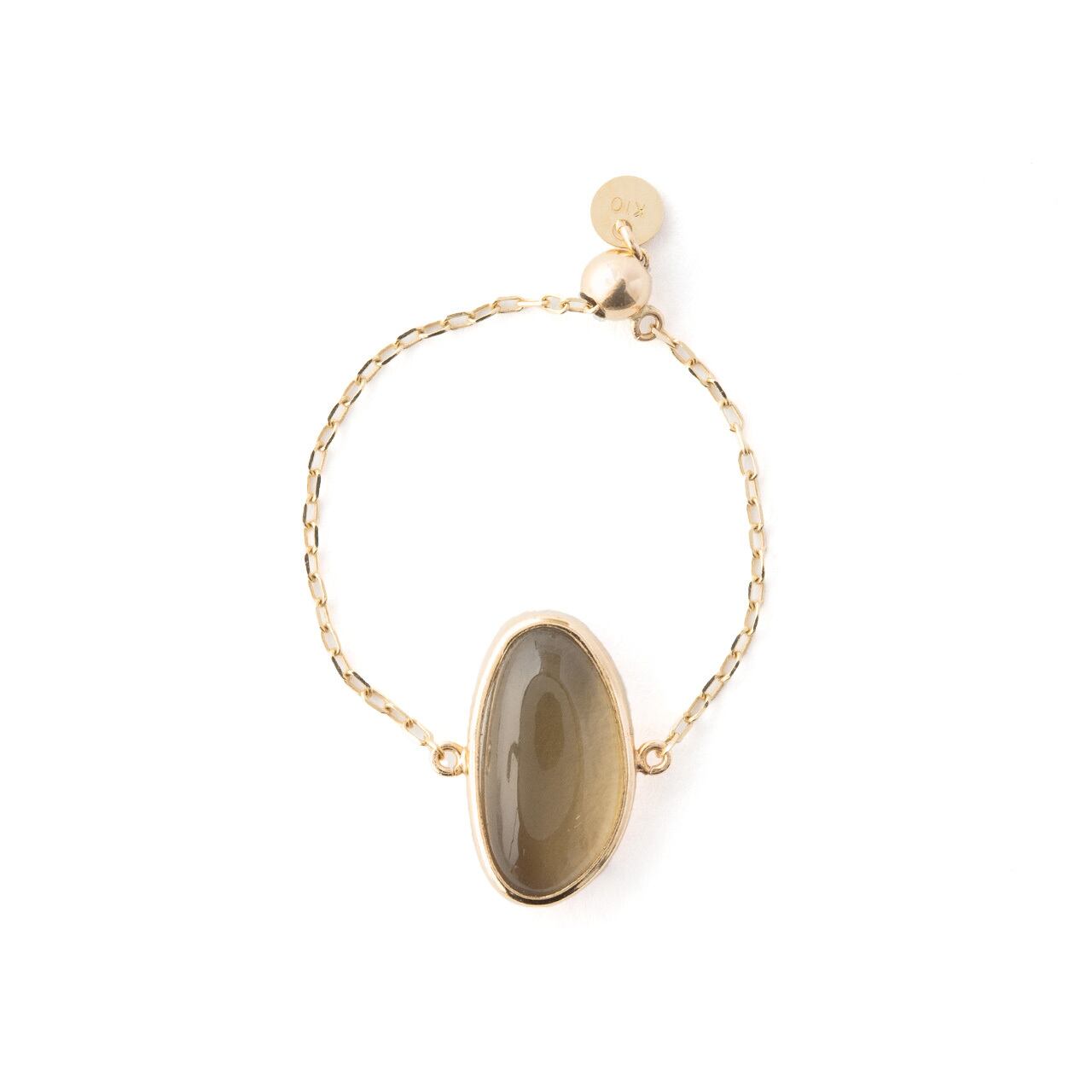 種まきチェーンリング/スモーキークオーツ/K10YG