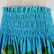 フラダンス 衣装 パウスカート ブルー系 シングル シンプル ティアレ柄 かわいい 華やか 鮮やか 明るい 爽やか 水色 緑 白 ハワイアン アロハ ハワイアンプリント フラ ダンス レッスン 練習 花柄 ダンスウェア スポーツウェア レディース