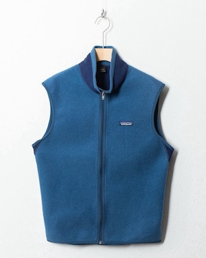 "Patagonia" chinchilla zip up vest / Made In USA / SIZE:M / COLOR:BLUE