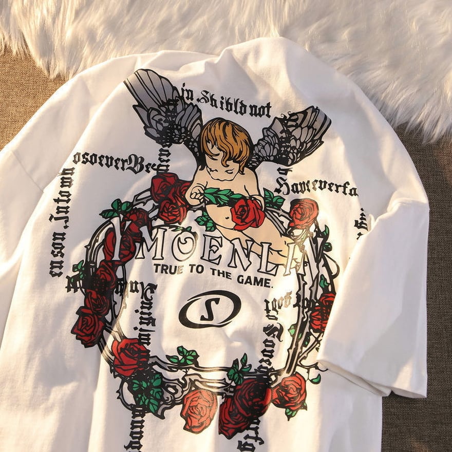 ゴスロリ通販 With U ゴスロリ 春夏 半袖 Tシャツ ユニセックス バック