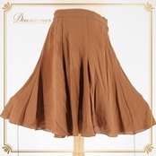 社交ダンス 衣装 スタンダード スカート レッスンウェア レディース オールシーズン Pastime パスタイ ブラウン系 無地 シンプル 無地 コーディネート おしゃれ ダンスレッスン 動きやすい 軽量 伸縮性 上品 大人 女性用 シンプルデザイン 日本製 カジュアル ショート丈 プレゼント 通年使用 トレンド 配色 洗練された