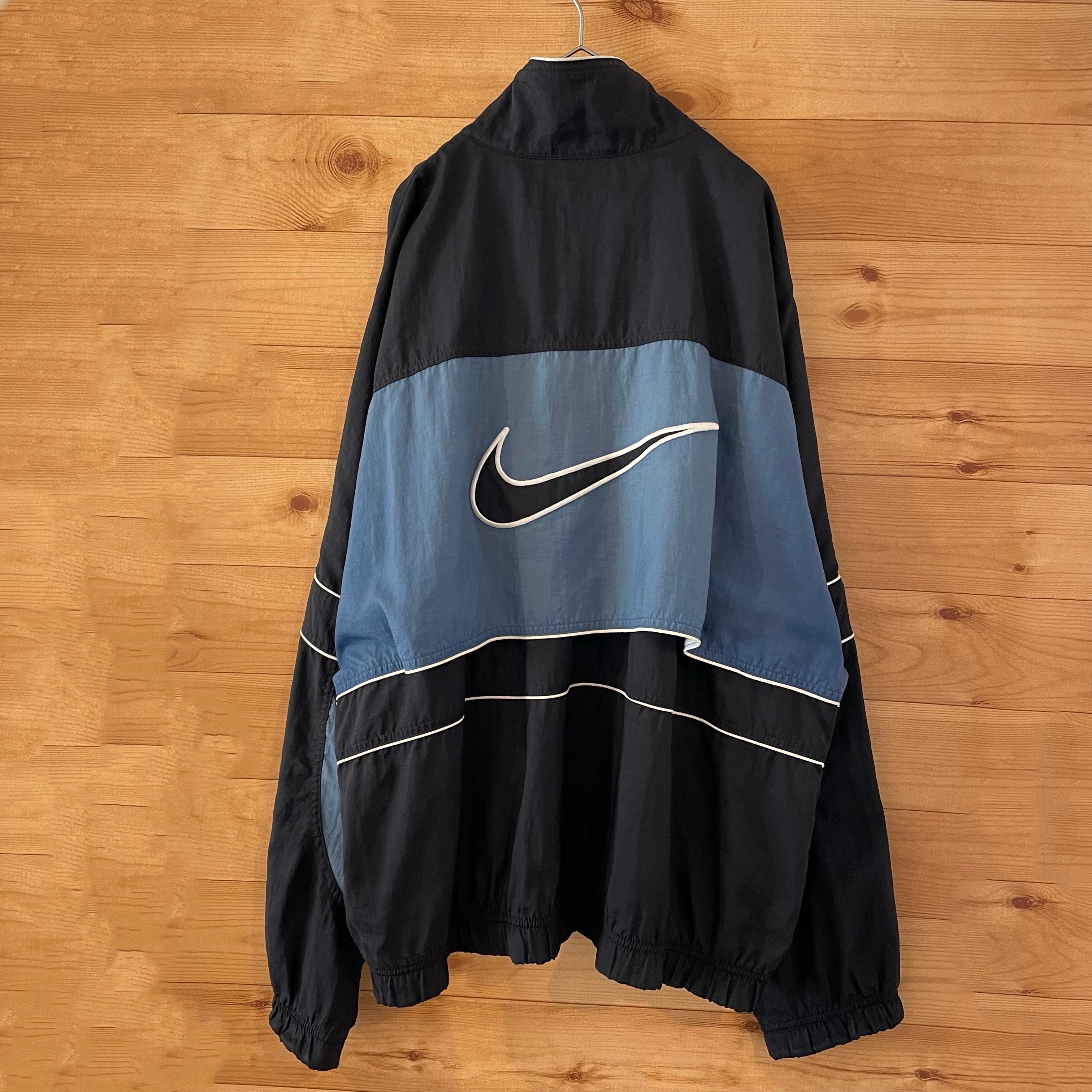 90s NIKE 背ロゴ 筆記体 ナイロン ジャケット ビンテージ