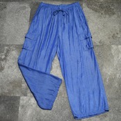 drape silhouette gloss wide cargo pants