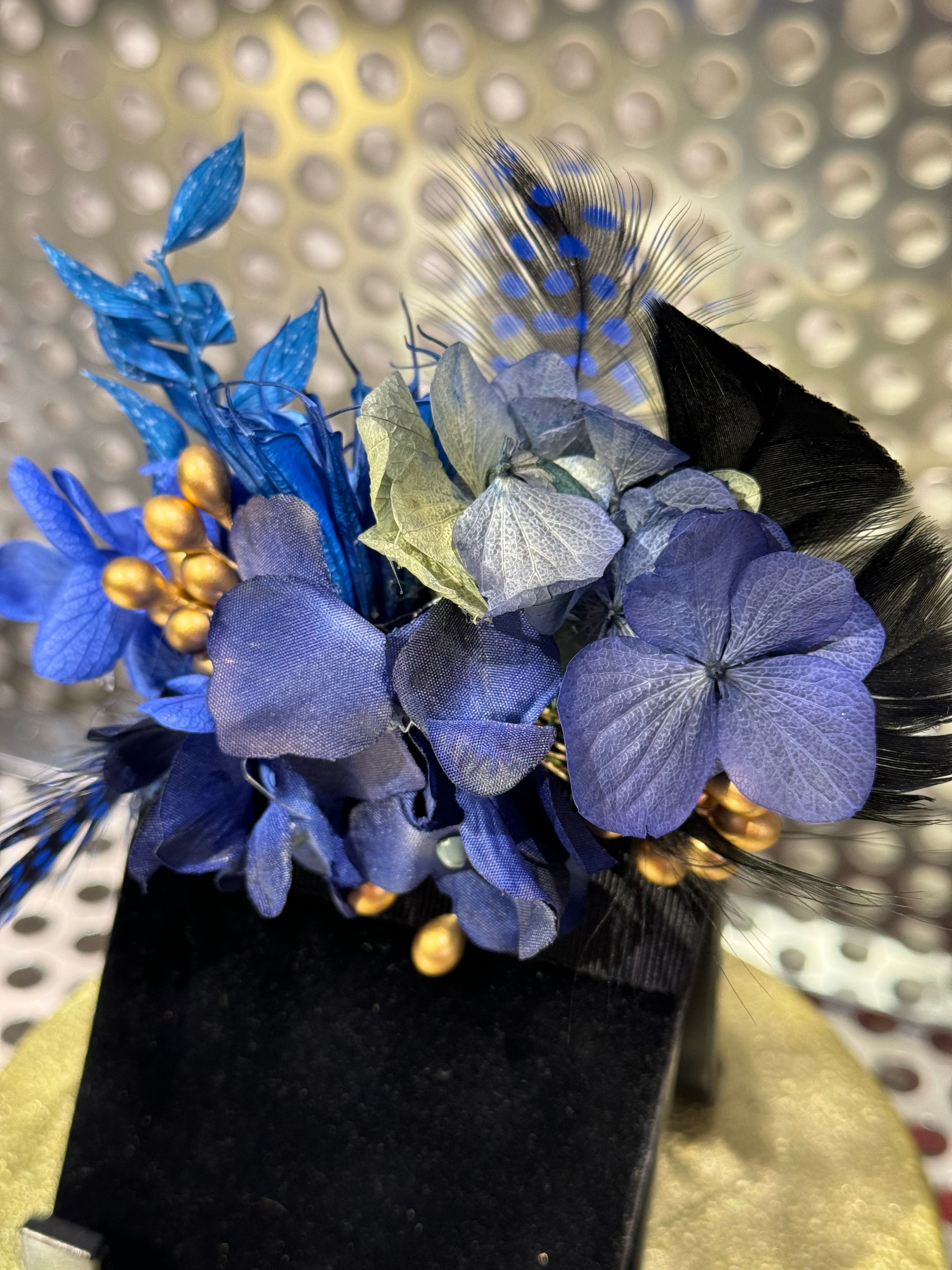 Flower Pocket Square Emerald-Blue