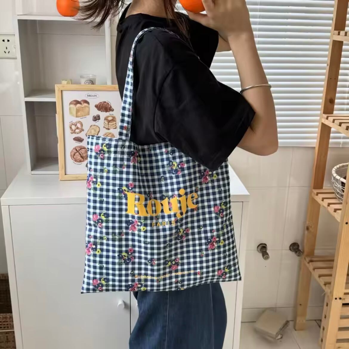 multi pattern tote bag