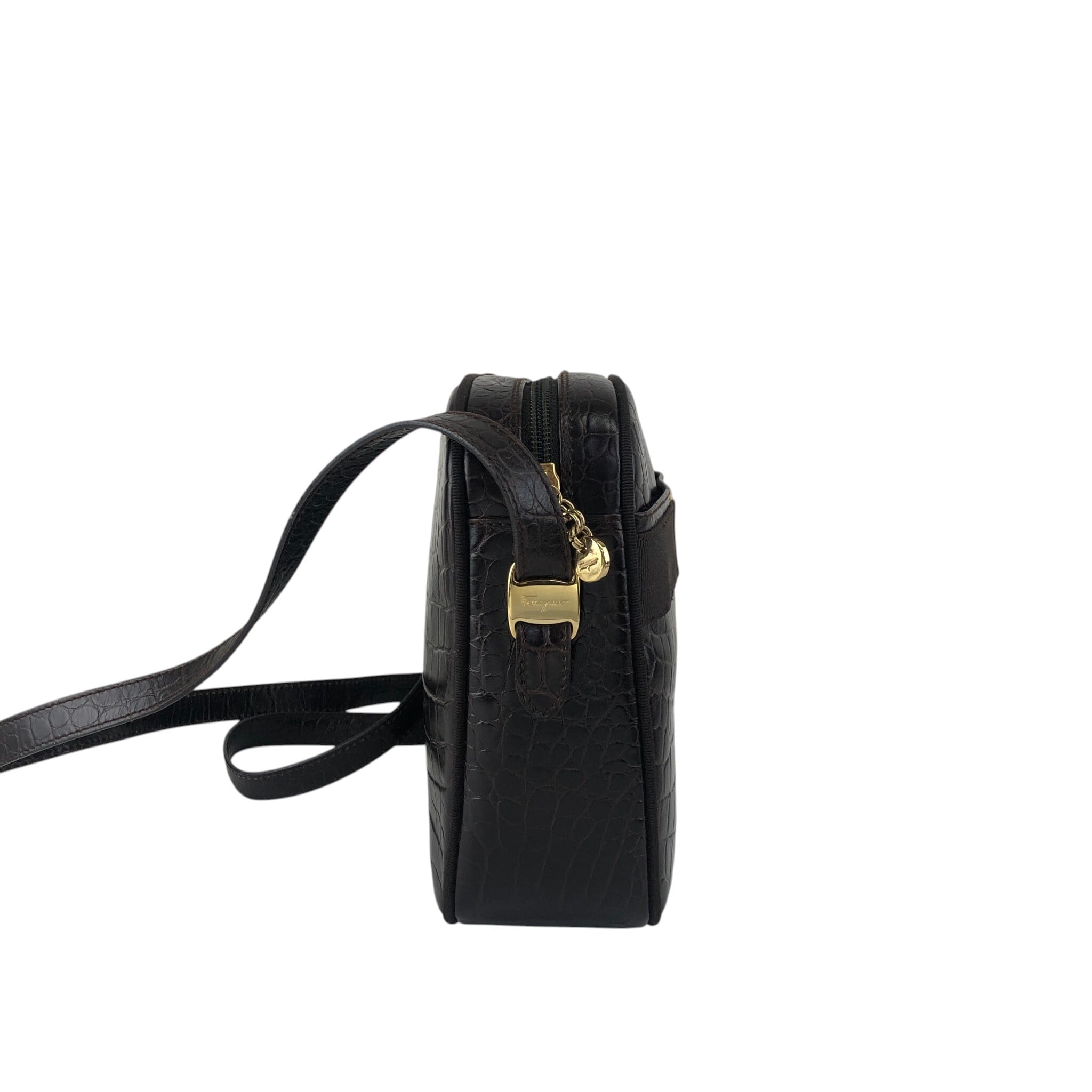 サルヴァトーレフェラガモ ショルダーバッグ レザー ブラウン GO-248762 Salvatore Ferragamo サルヴァトーレ フェラガモ ショルダーバッグ