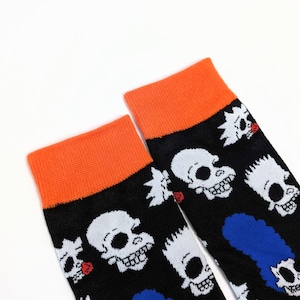 ♧【 crew socks / クルーソックス 】『 The Simpsons / シンプソンズ / Skeleton 』 靴下 / ソックス〚アメリカン雑貨 アメトイ〛