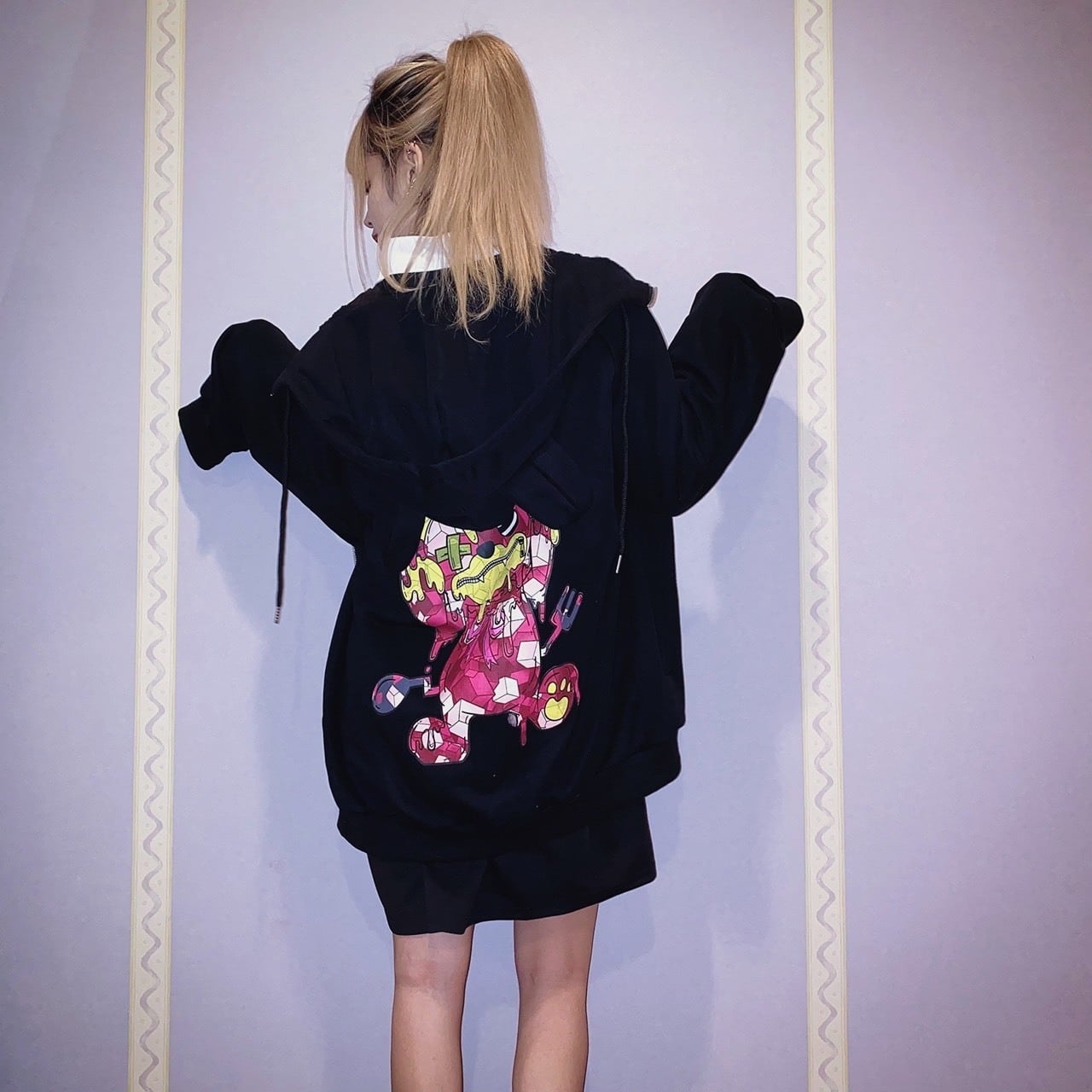 クマ耳付きジップパーカー | meltyglow