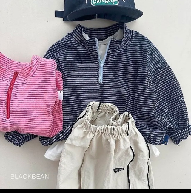 【即納】 eco half-zip T