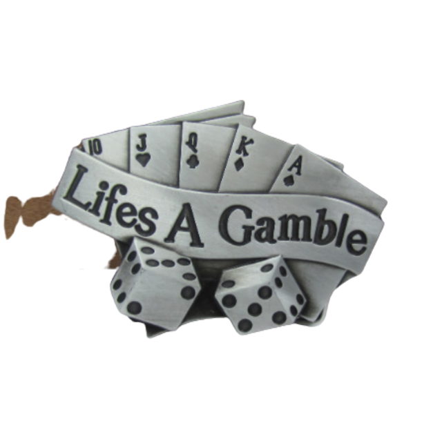 Gambling playing card belt buckle