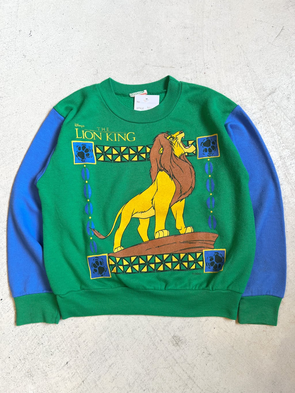 【120cm】VINTAGE 90's ライオンキング スウェット【10025】