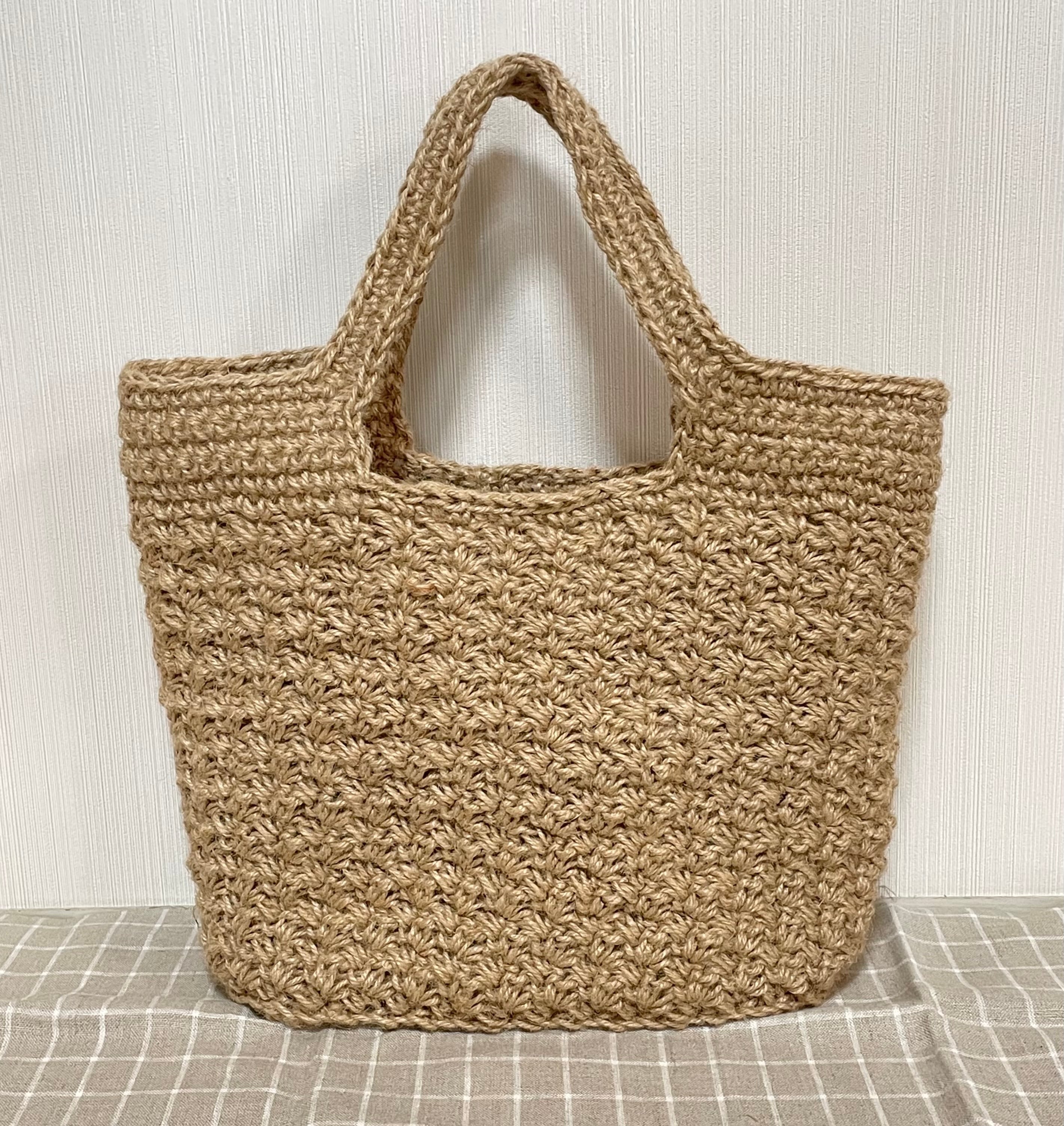 麻バッグ❃紙袋風トートバッグ | Pocket Crochet ❃ポケットクロッシェ