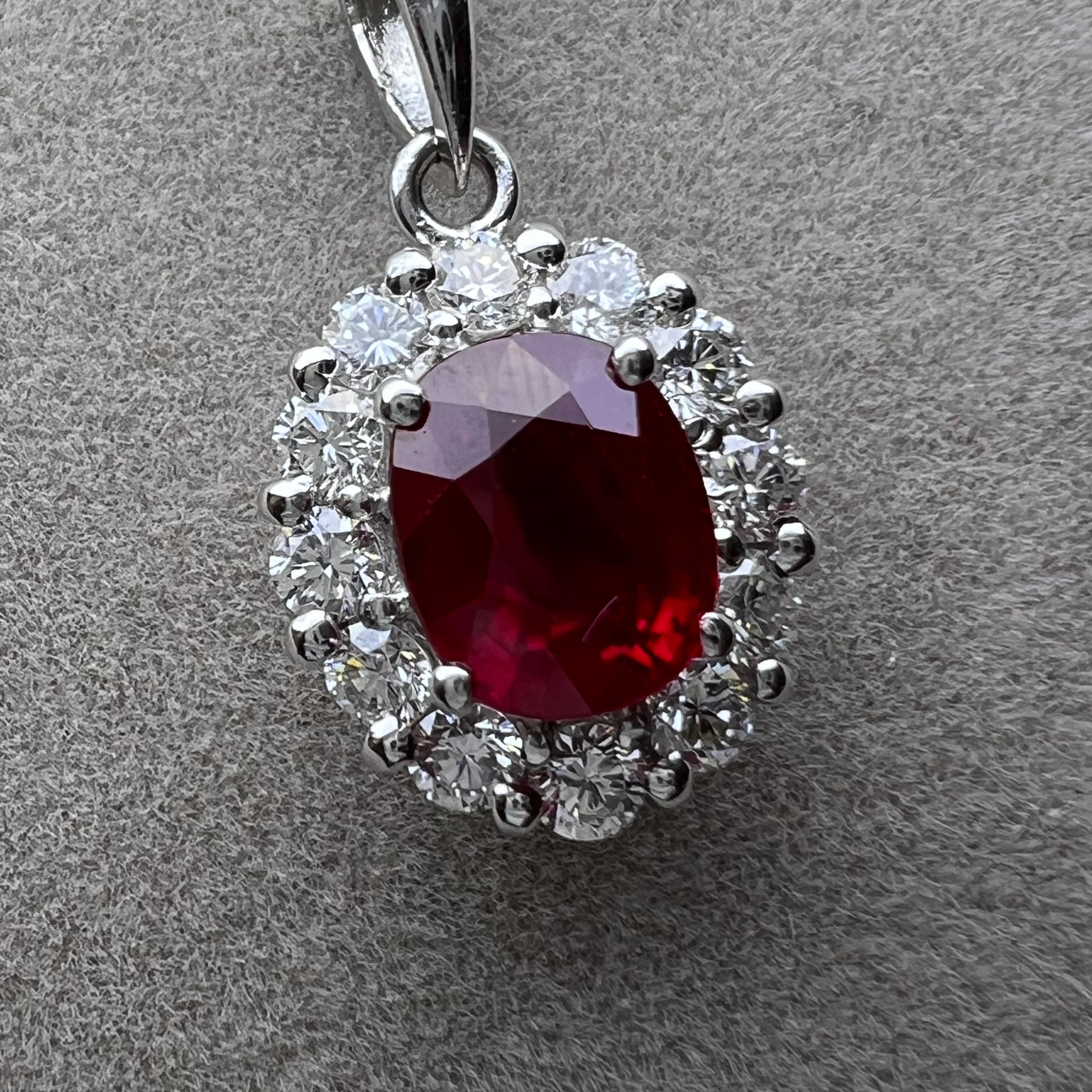 【GRS鑑別】PT900ビルマ産ピジョンブラッドルビー 1.51ct D 0.67ct ネックレス used jewelry GRS鑑別書付き |  鈴木屋 powered by BASE