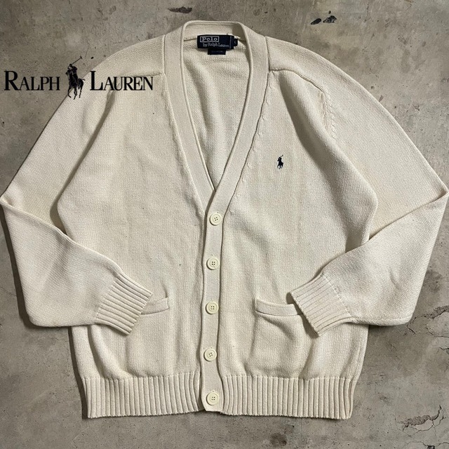 【Ralph Lauren】90’s cotton knit cardigan(lsize)0416/tokyo