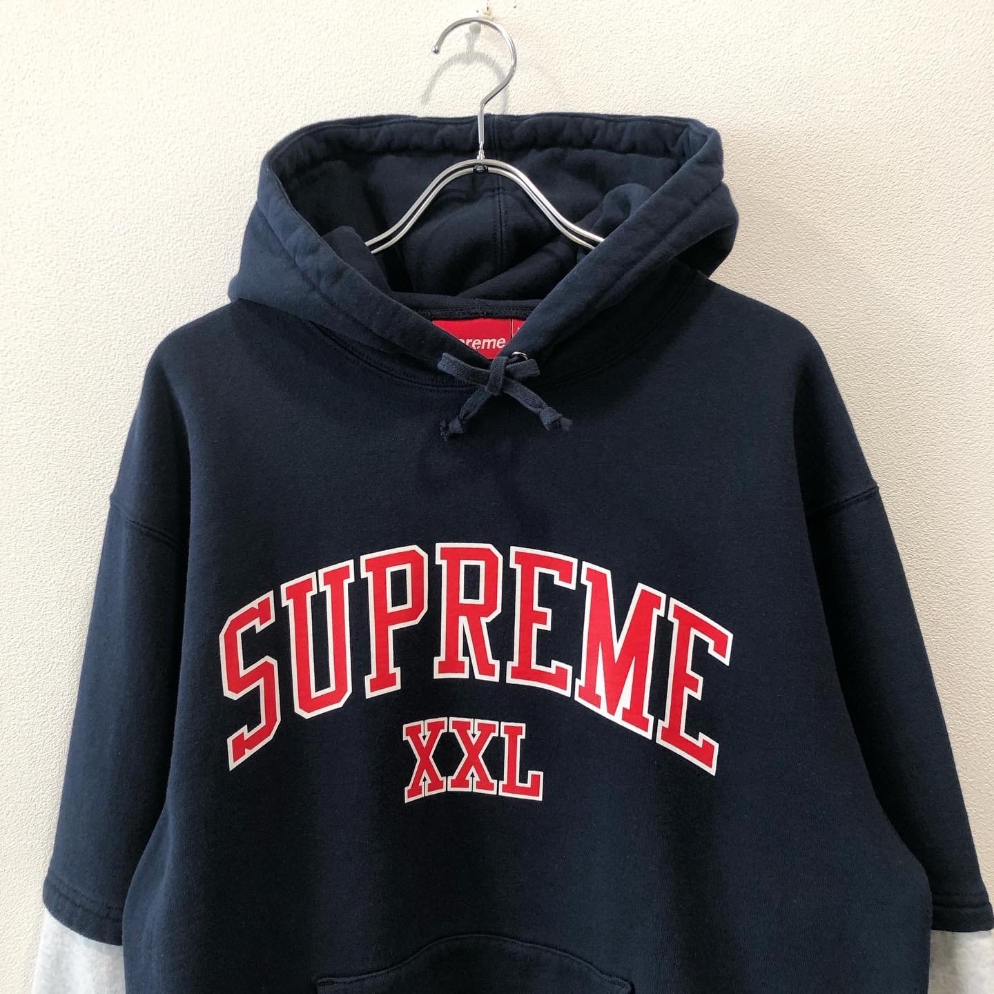 supreme XXL Hooded Sweatshirt ネイビー S