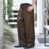60's iridescence tuck slacks brown