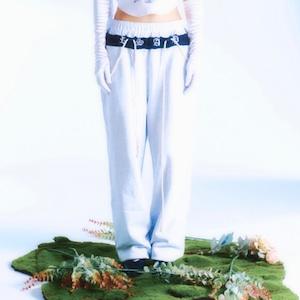 [ROSE APPLE STUDIO] Rope coloring jogger pants - White Melange 正規韓国ブランド 韓国ファッション 韓国代行 パンツ
