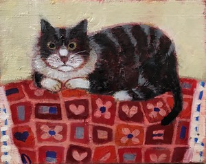 居心地いい猫｜油彩画
