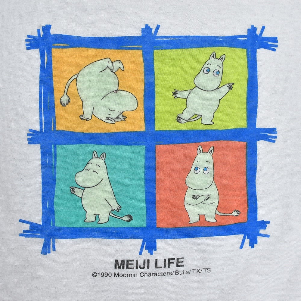 ムーミンキャラクター 廃盤品 90s Moomin ムーミン キャラクターデザイン アニメ Tシャツ 明治生命