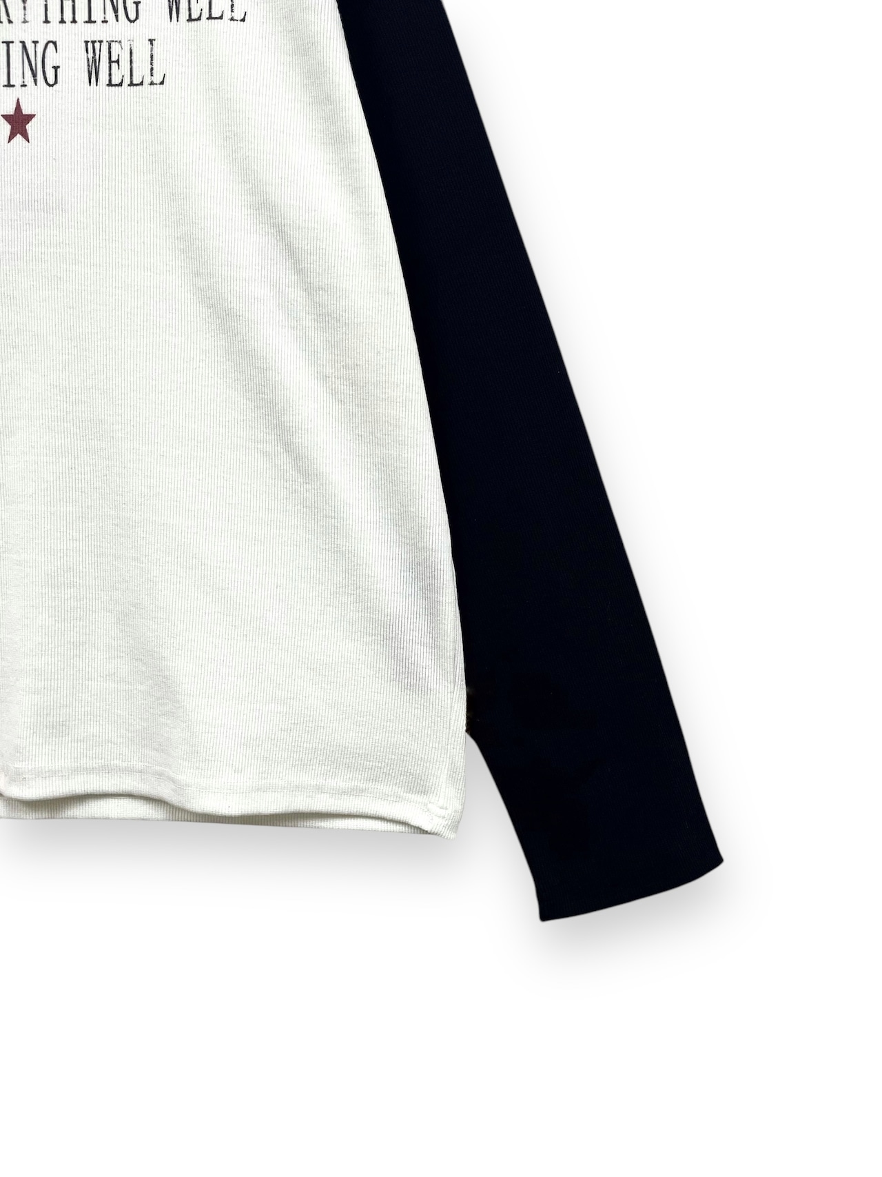 【DETW】print thermal raglan long T