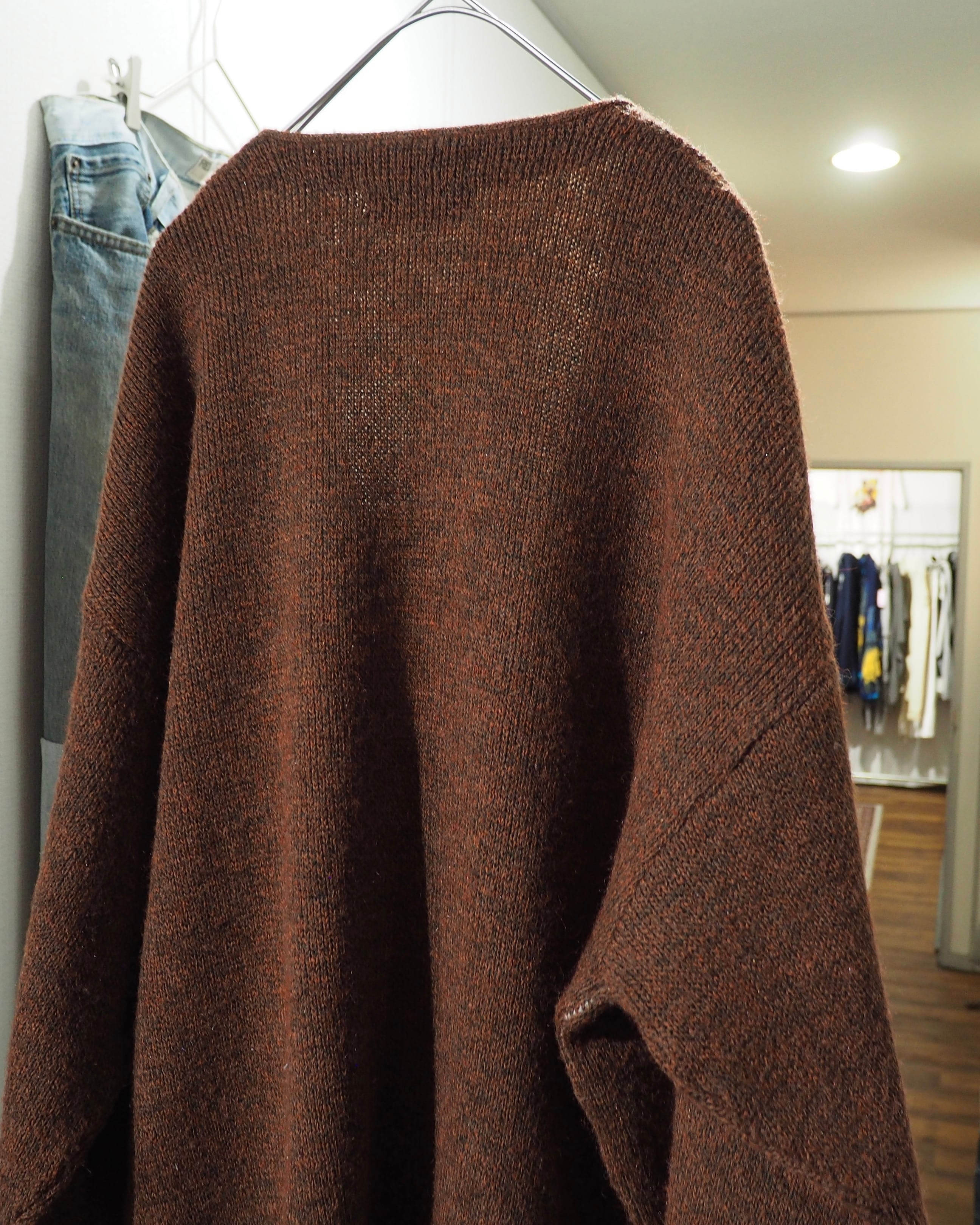 1980s ” 骨 - Bone ”Geometric Pattern Weaving Vintage Knit Cardigan
