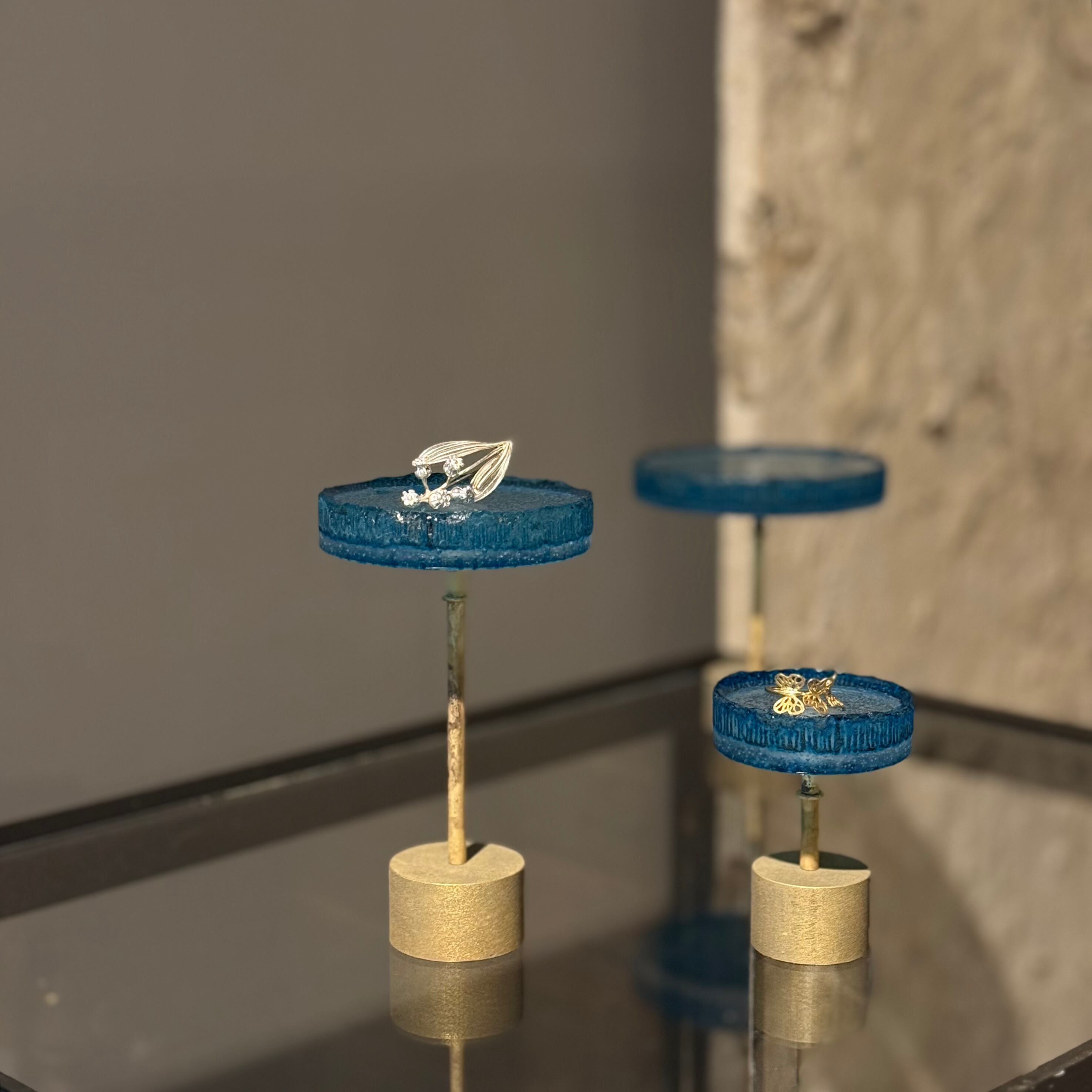 曽田伸子 Jewelry plate（50φ）／青 | gallery 一白