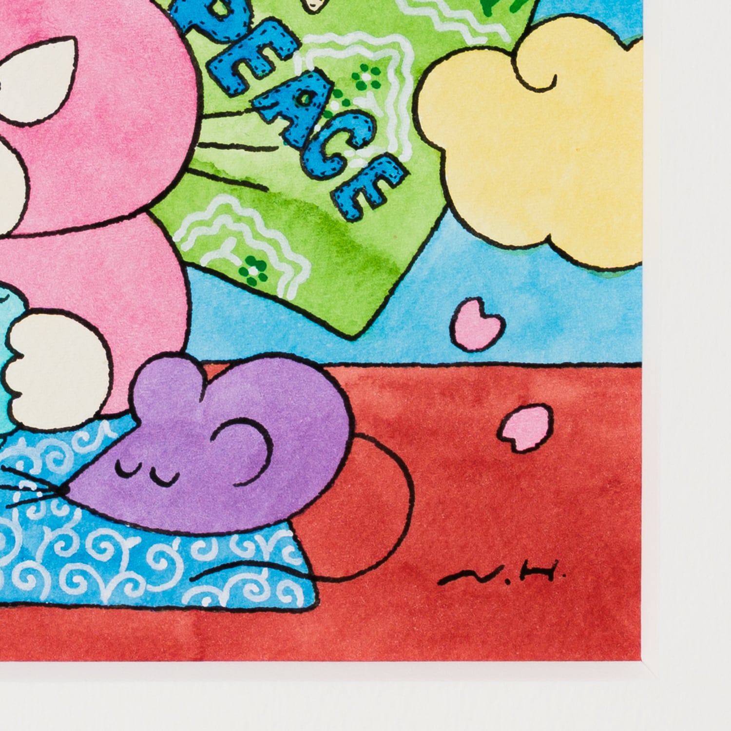 ヒダカナオト 原画4 「Lucky Curtain」 額装込み | TOKYO PiXEL. shop