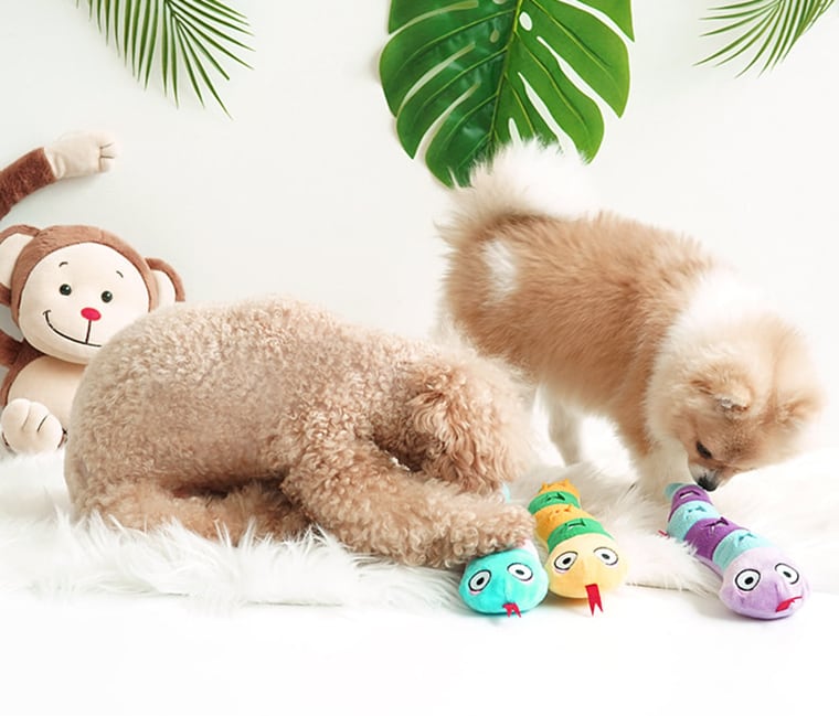 snake play toy / ペット 犬 おもちゃ カシャカシャ 音が鳴る 知育玩具