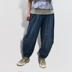 cafune denim curve pants with hem zipper