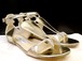 美品★JIMMY CHOO ジミーチュウ グリッターデザイン スエードxレザー バックストラップ サンダル37★ グリッターが可愛らしい上品サンダル