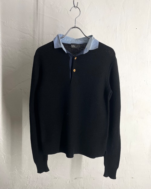 13SS Kolor Denim Collar Knit Polo Shirt